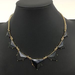 NWT Amrita Singh Bermuda statement necklace. Black and Gold Tone